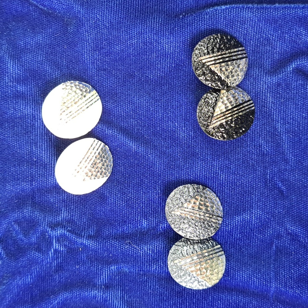 3 Pair 1Vintage 90's Metallic Painted .925 Post Earrings - Picture 8 of 12